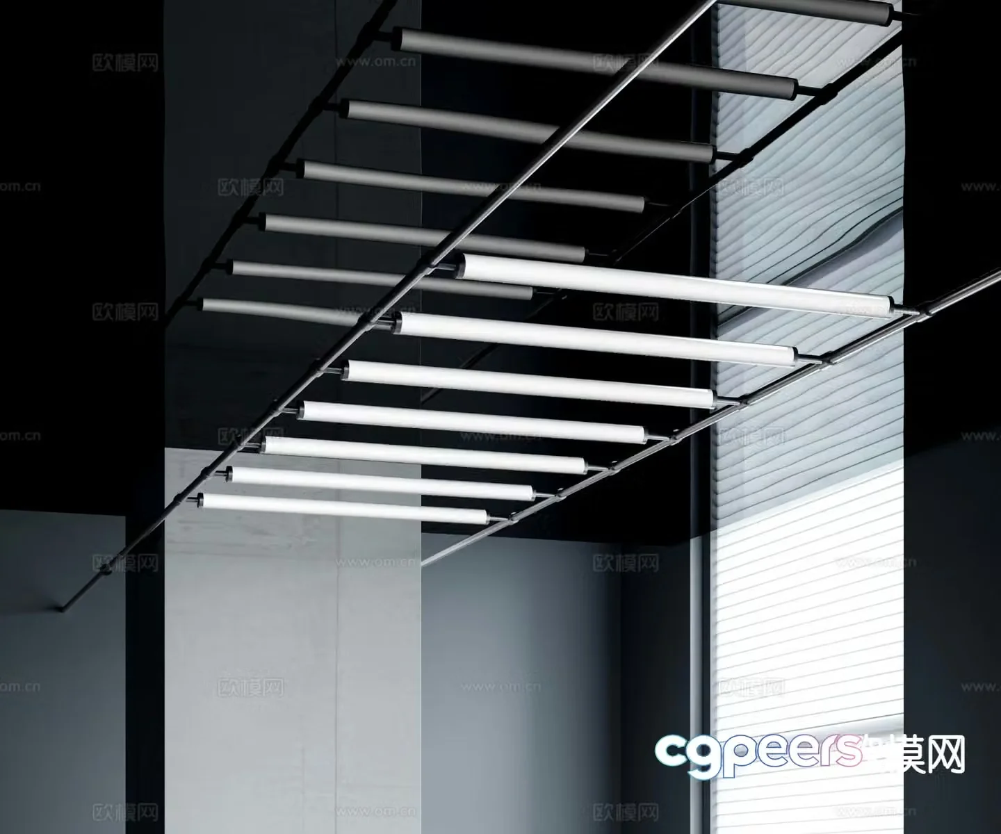 Modern skyline wall light 3d model