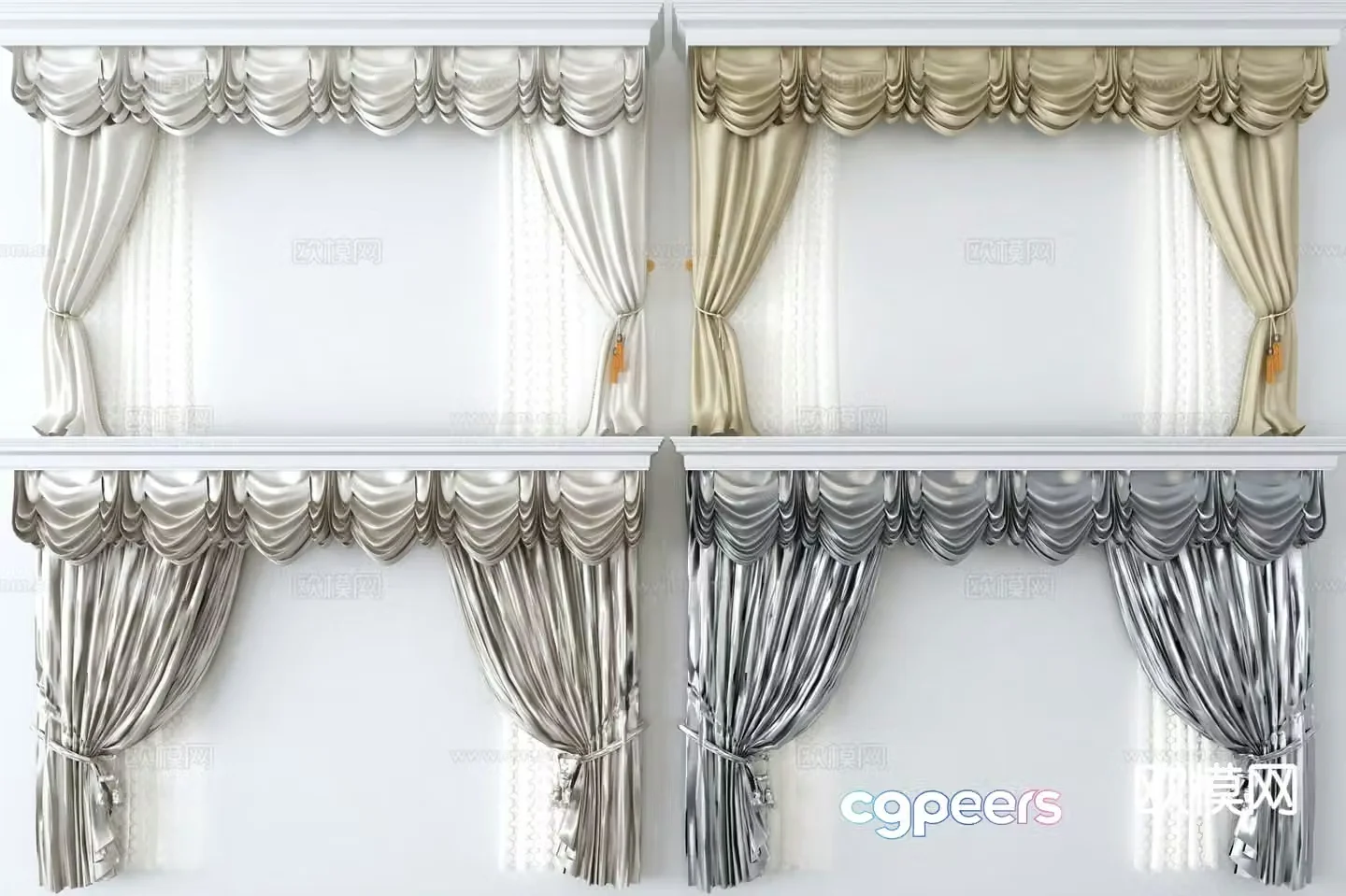 Curtains Window Screens Sheer Curtain 3d model