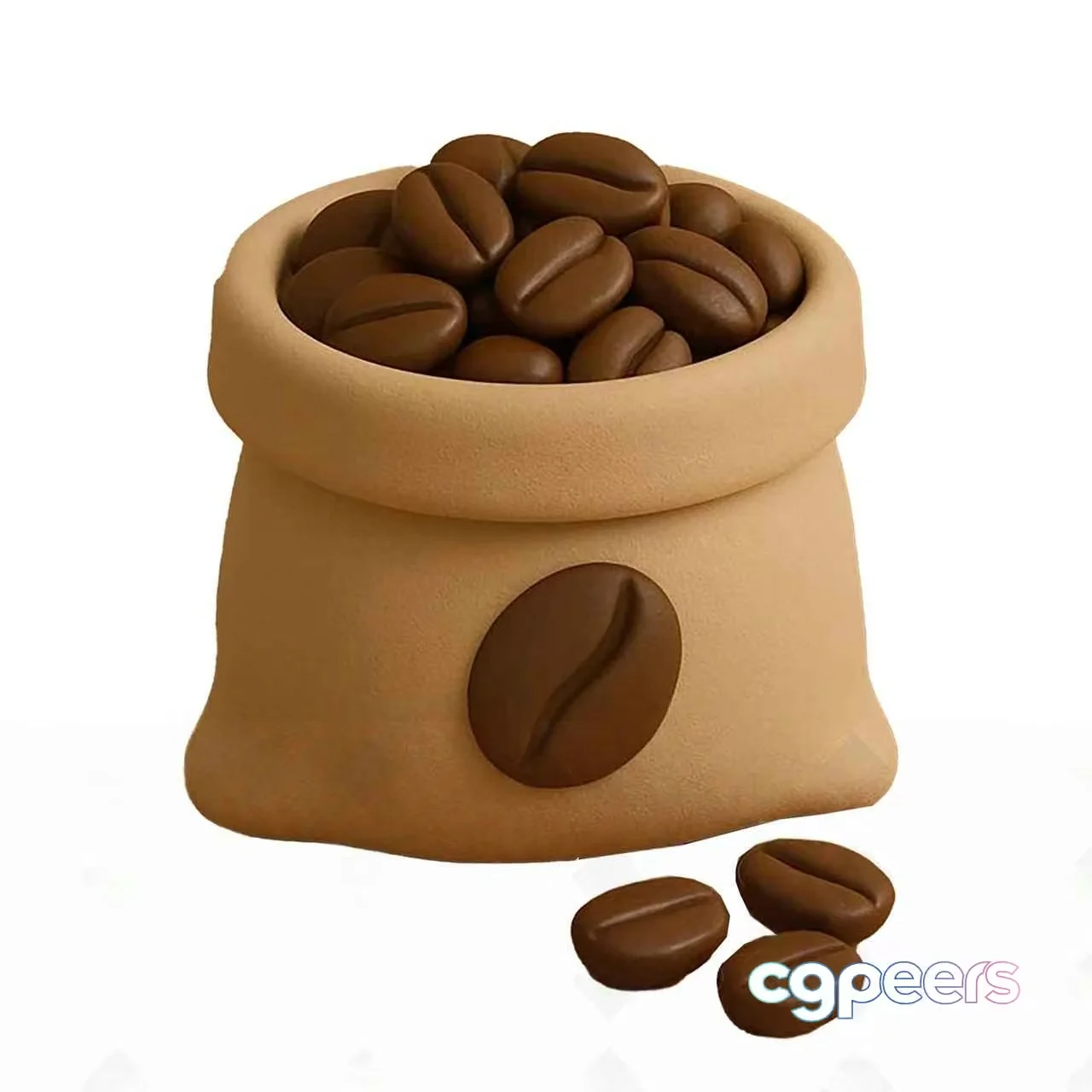 A Bag Of Coffee Beans 3D Model – 6543 – VRAY Render