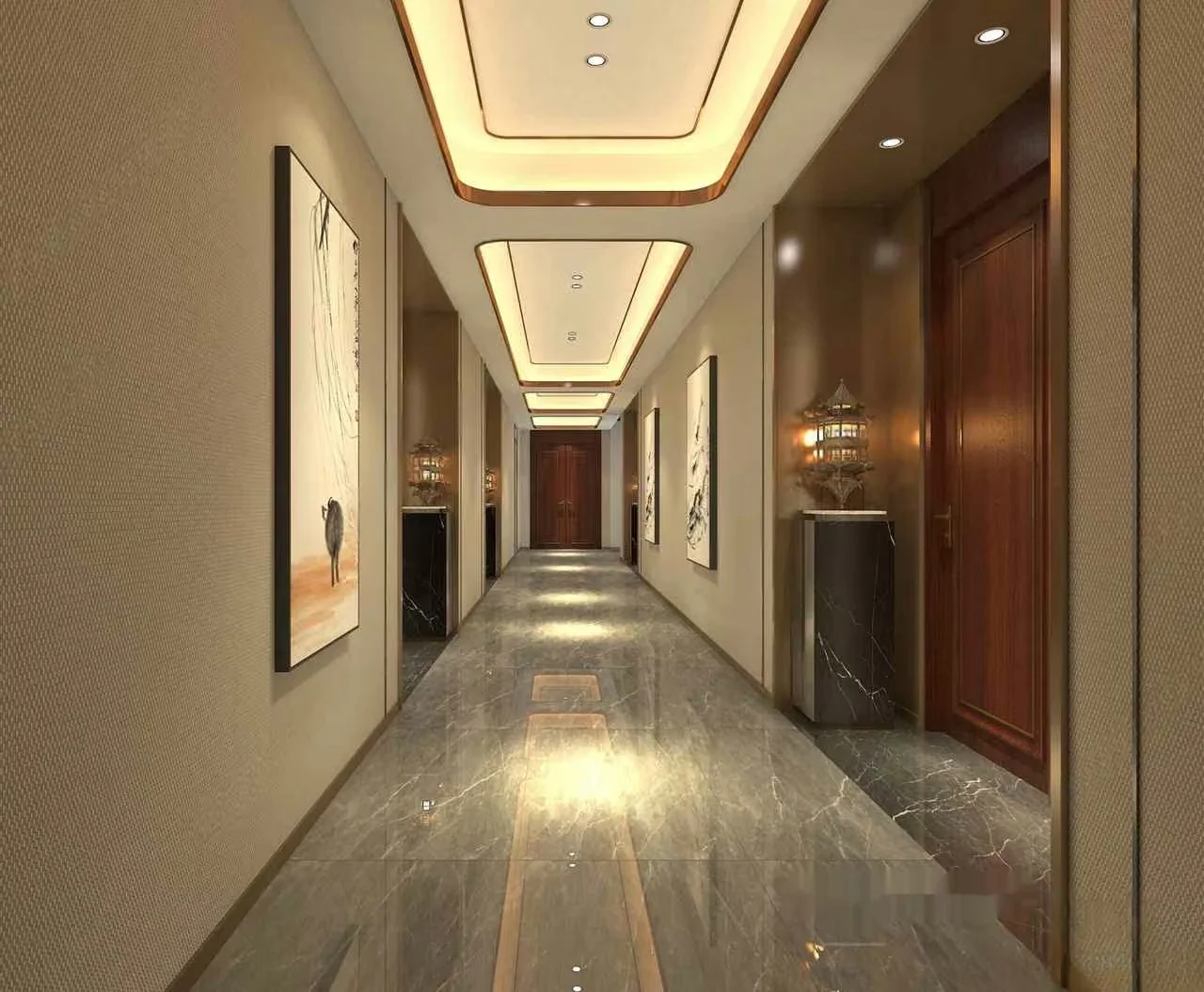 Modern Hallway 3D Model – 11224 – VRAY Render