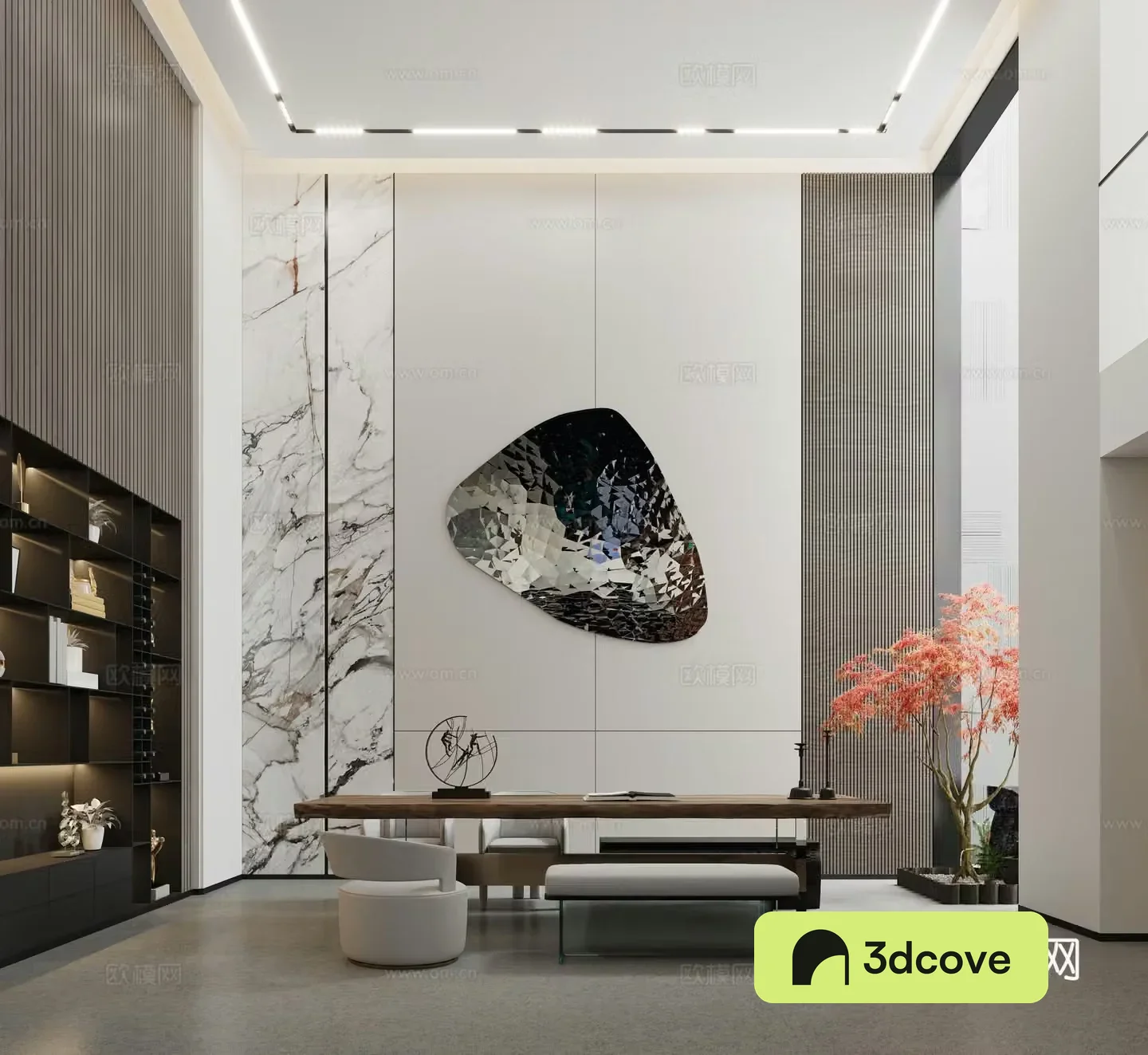 Modern basement tea room
