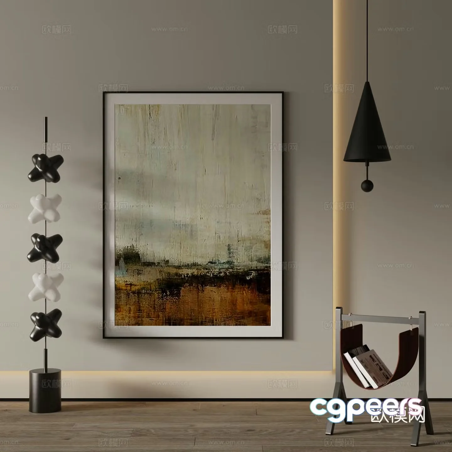 Modern decorative painting Abstract hanging painting 3d model