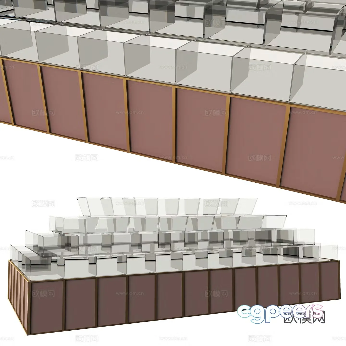 Modern snack display cabinet supermarket display cabinet 3d model