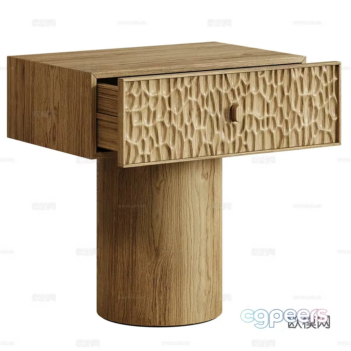 New Chinese style Wabisa La Redoute Mason Bedside Table 3D Model