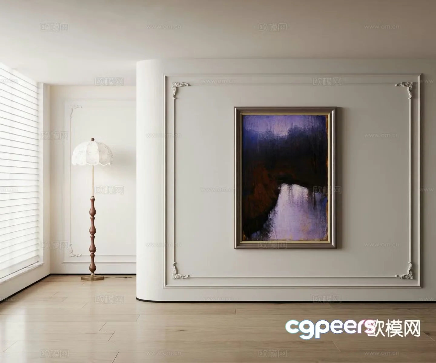 American decorative painting dark oil painting 3D model