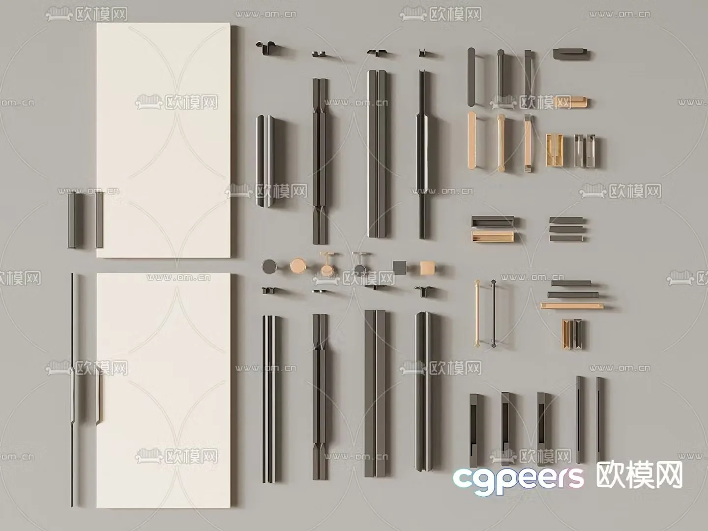 Door handle handle cabinet door panel 3d model