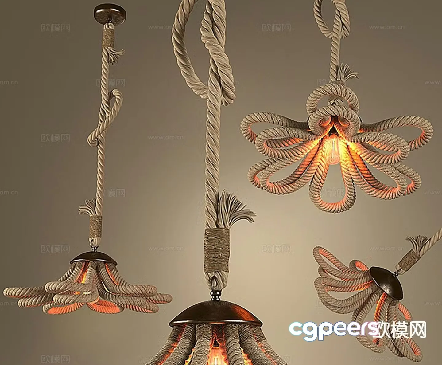 Wabi Sabi small chandelier bedside small chandelier 3d model