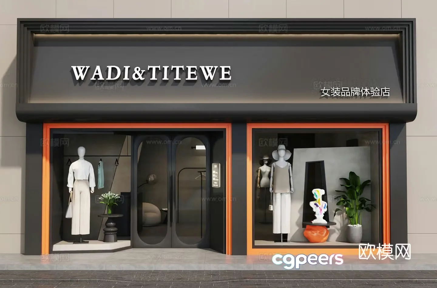 Clothing store door design Women’s clothing store design Women’s clothing model 3D model