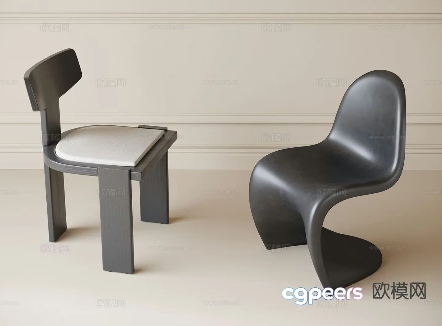 Modern chair dining chair 3d model