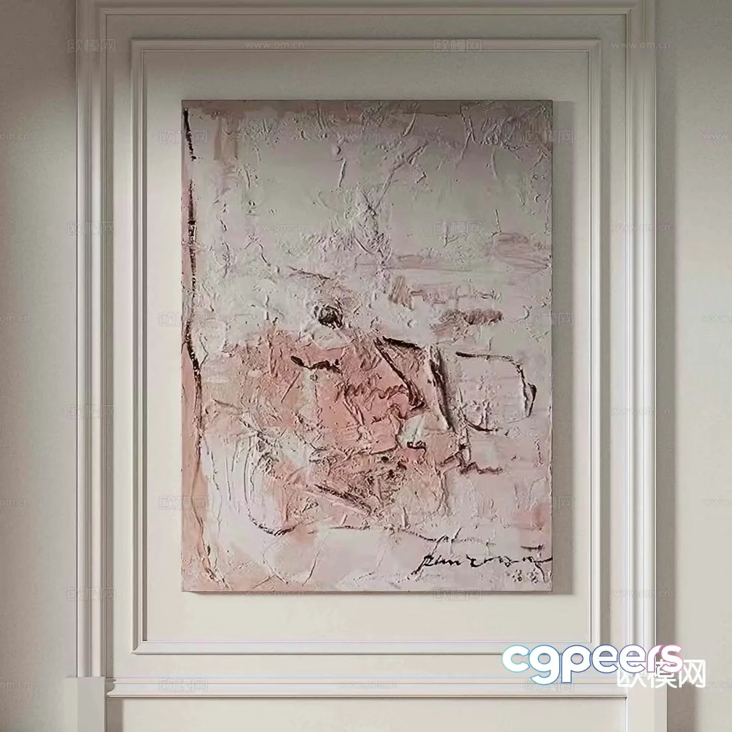 Wabi-sabi painting texture painting decorative painting hanging painting 3D model