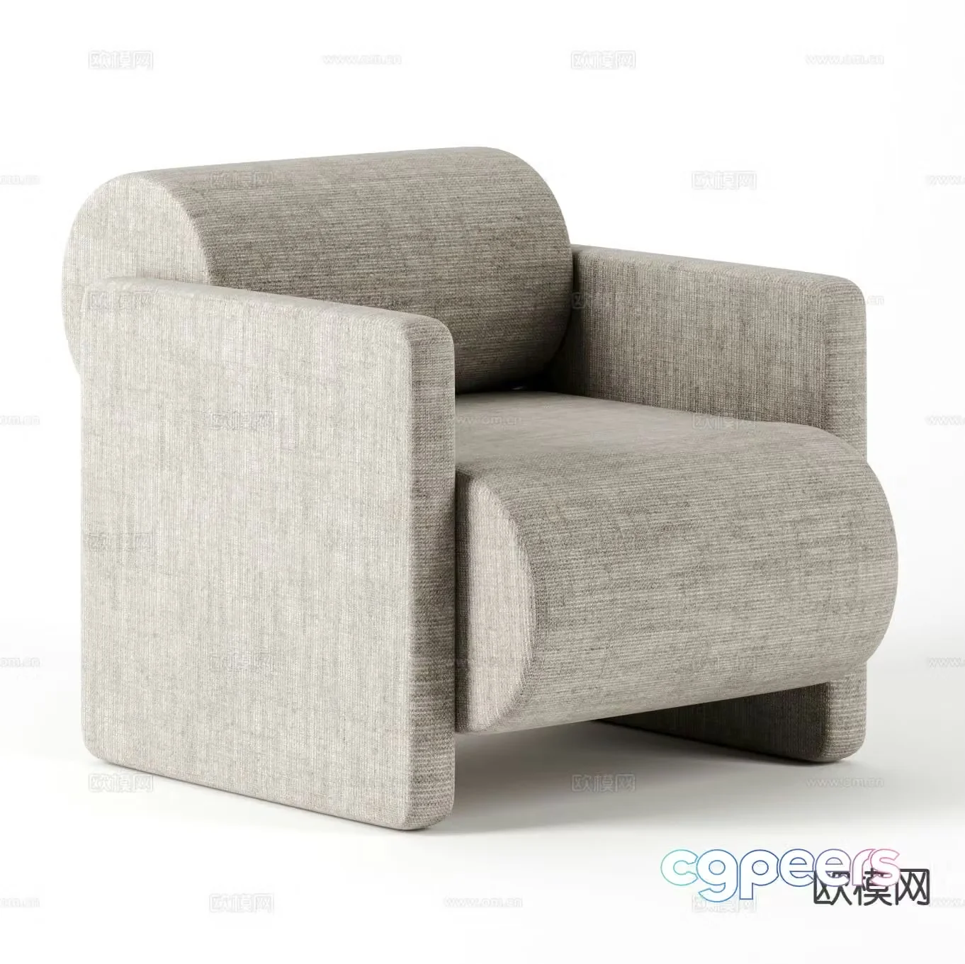 Modern single sofa seat leisure sofa 3d model