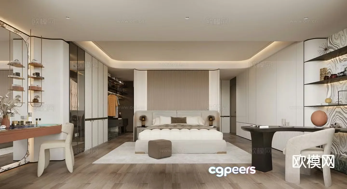 Modern bedroom master bedroom 3d model