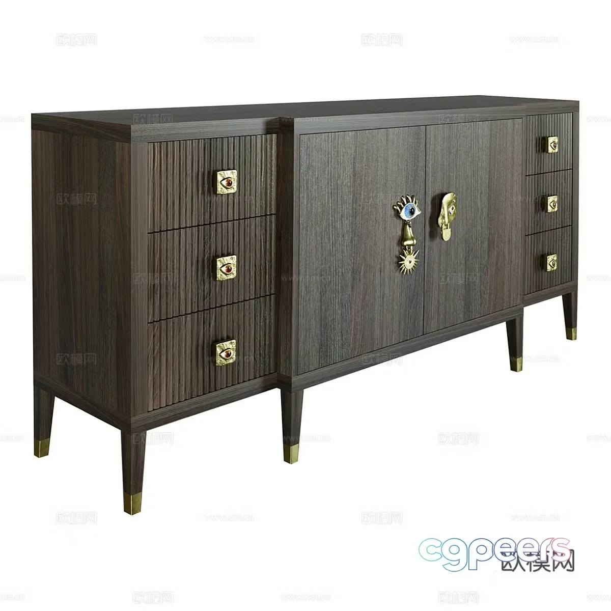 Nordic simple decorative side cabinet side cabinet simple side cabinet living room side cabinet 3D model