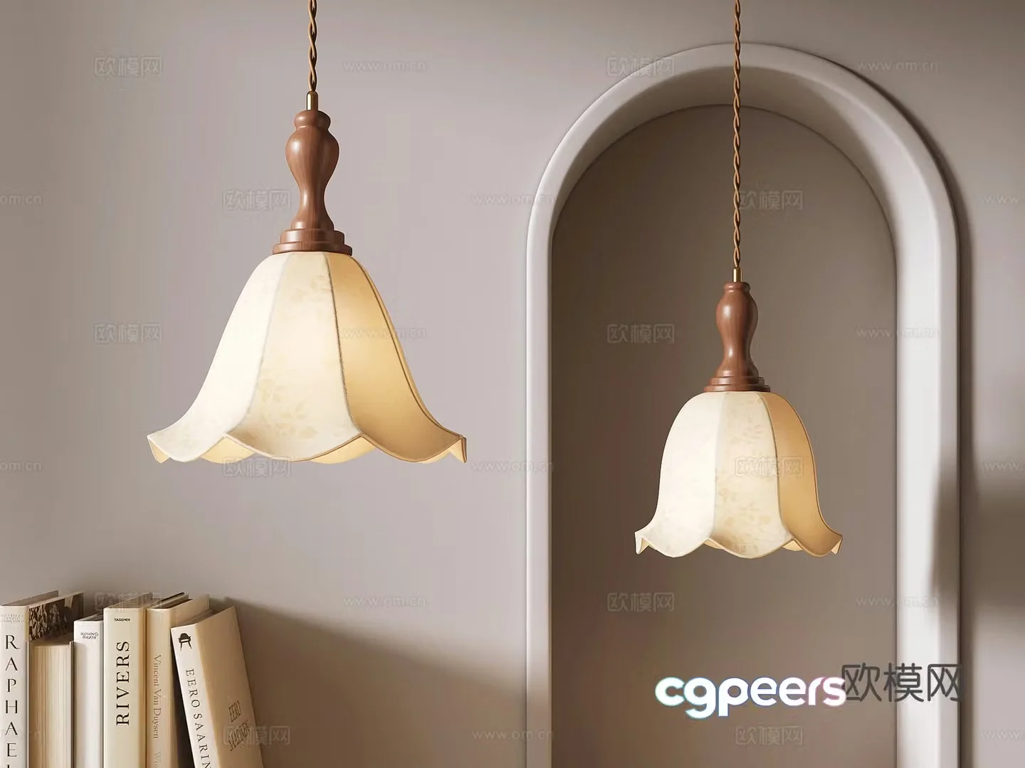 Medieval style petal chandelier 3d model