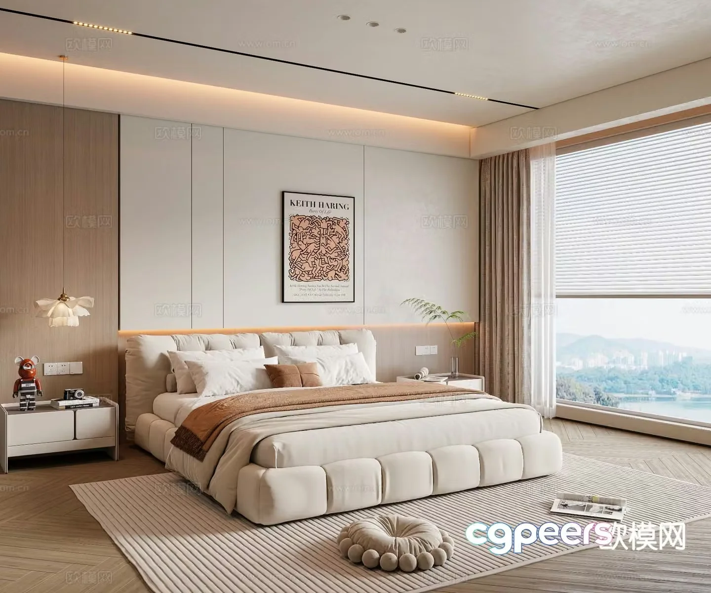 Cream style bedroom master bedroom 3d model