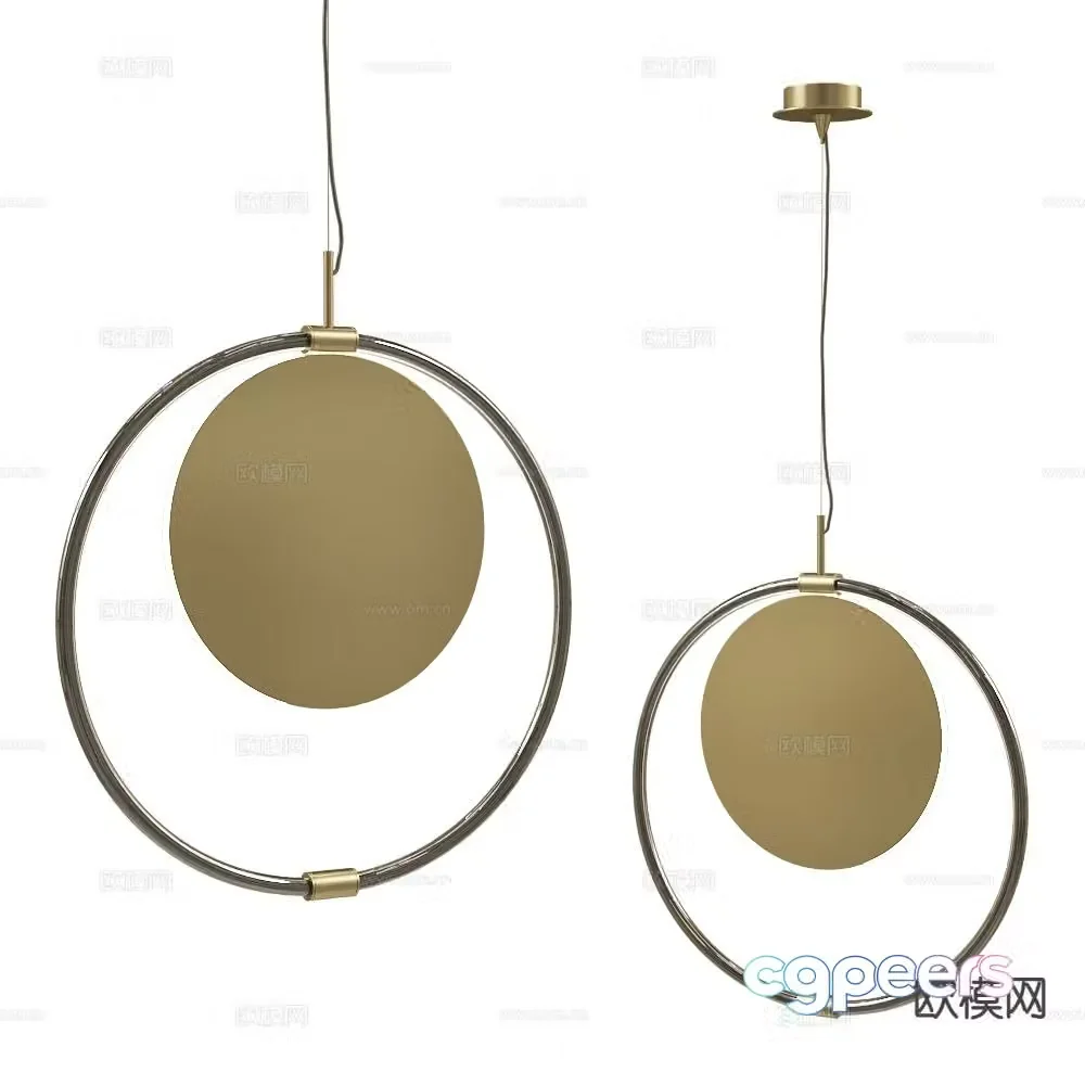 Italamp Italian ring chandelier copper chandelier 3d model