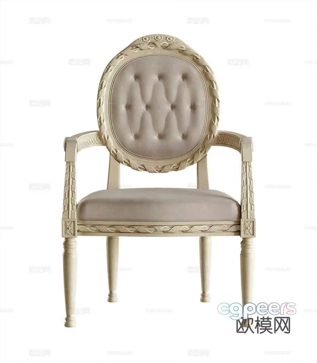 French casual chair 3d model