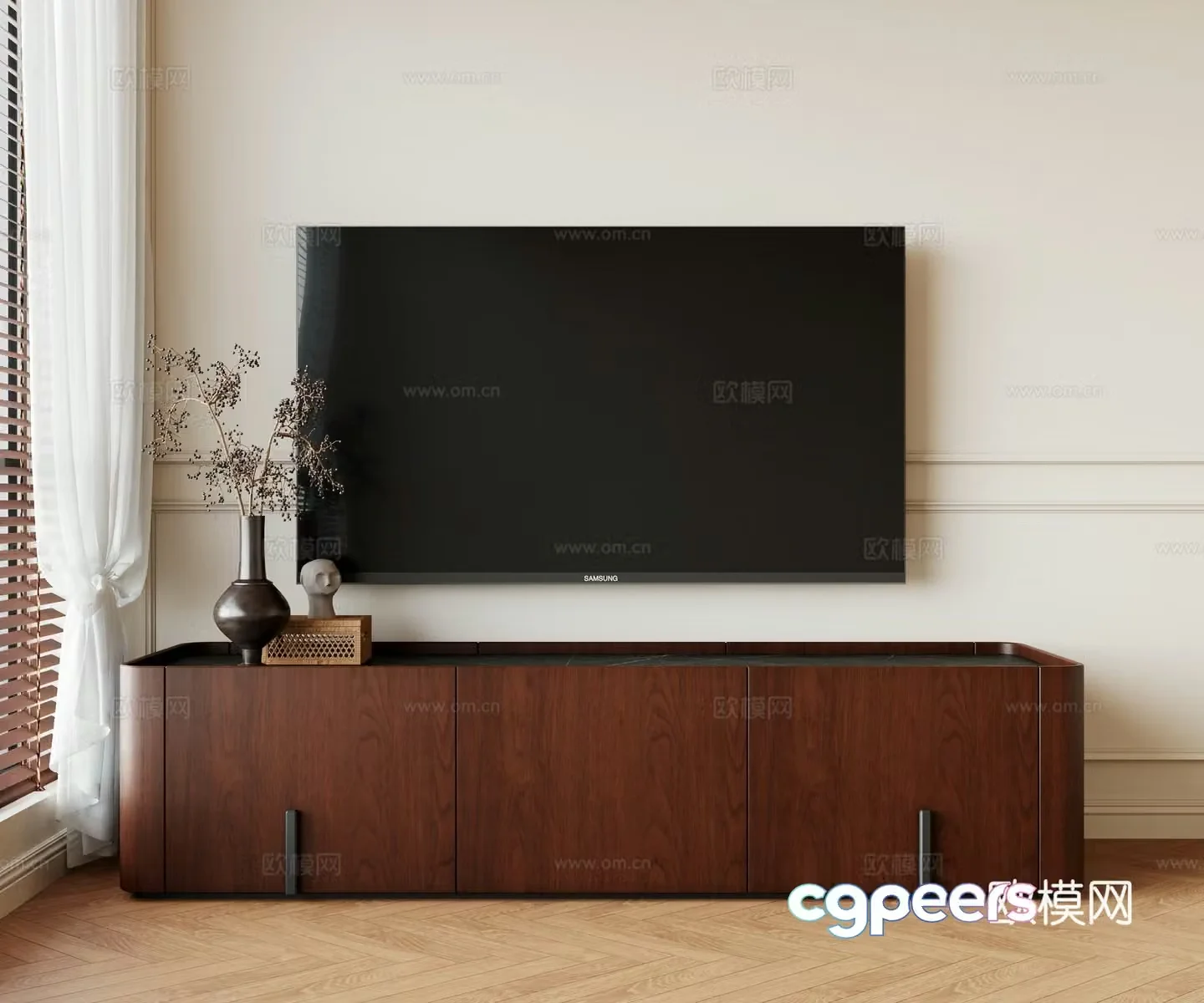 Medieval style TV cabinet 3D model
