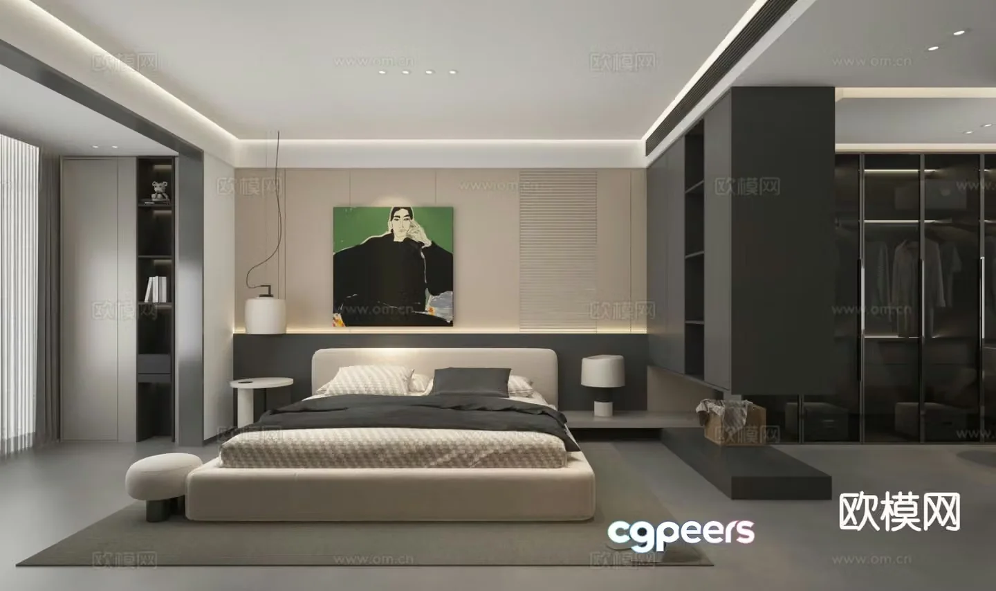 Italian style bedroom master bedroom 3d model
