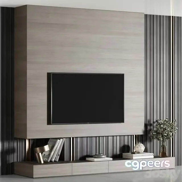 3ds Max Free – Tv wall set 10
