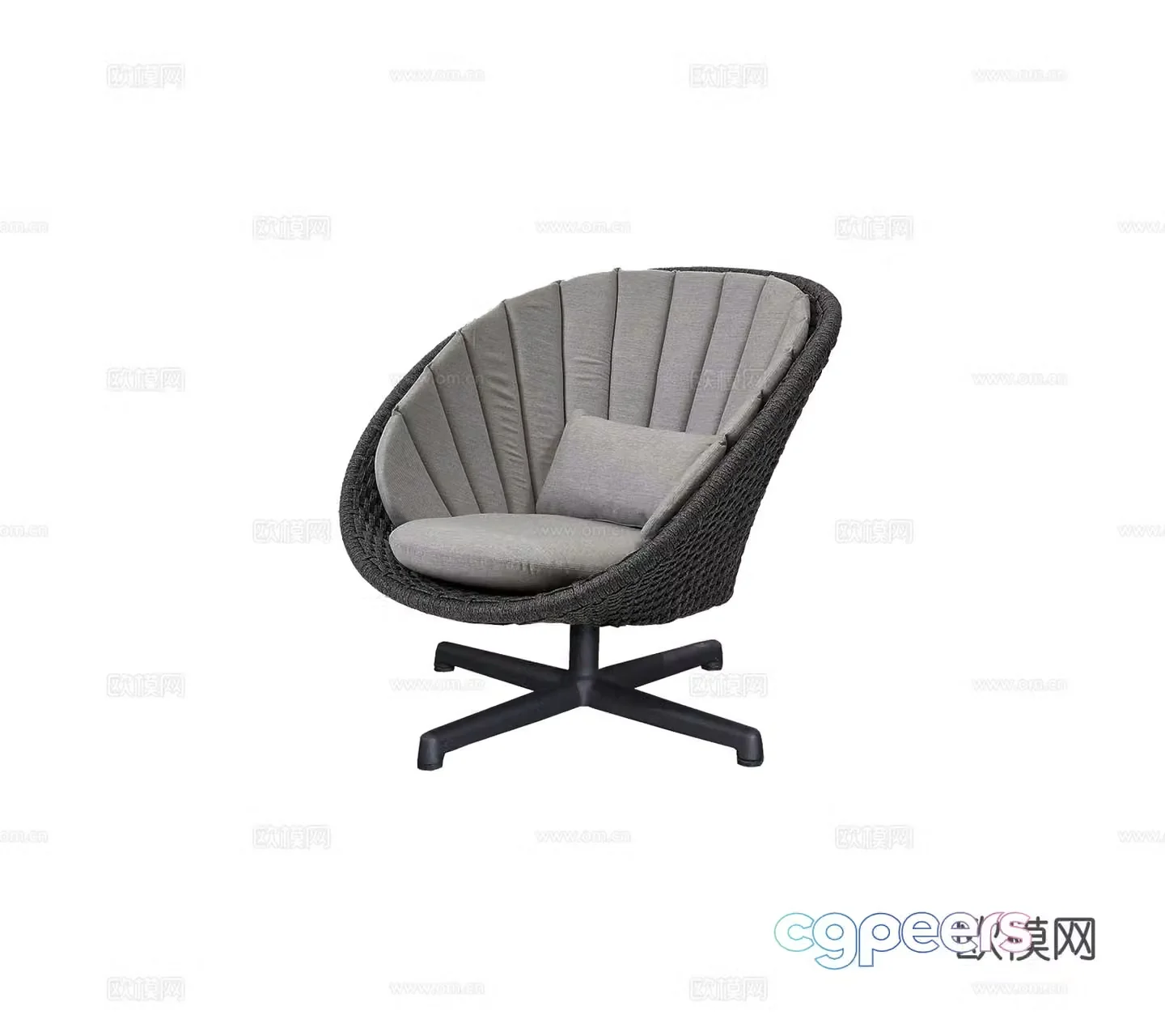 Modern casual chair rotating chair single chair peacock chair combination 3D model
