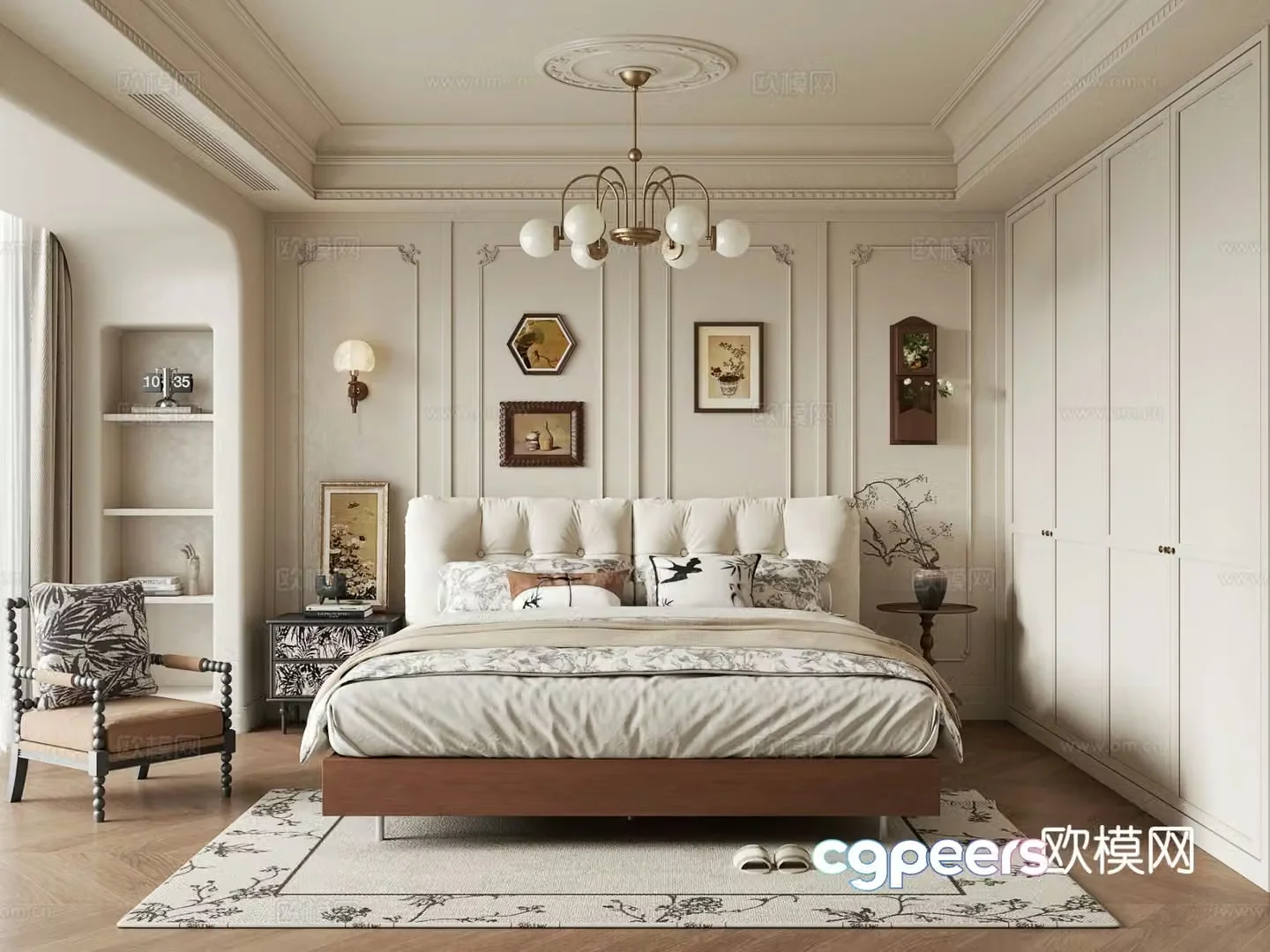 French bedroom master bedroom 3d model