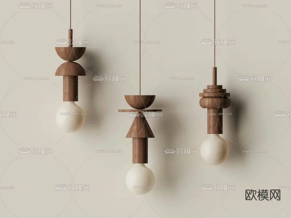 Modern Wooden Light Fixtures 3D Model – 9770 – VRAY Render