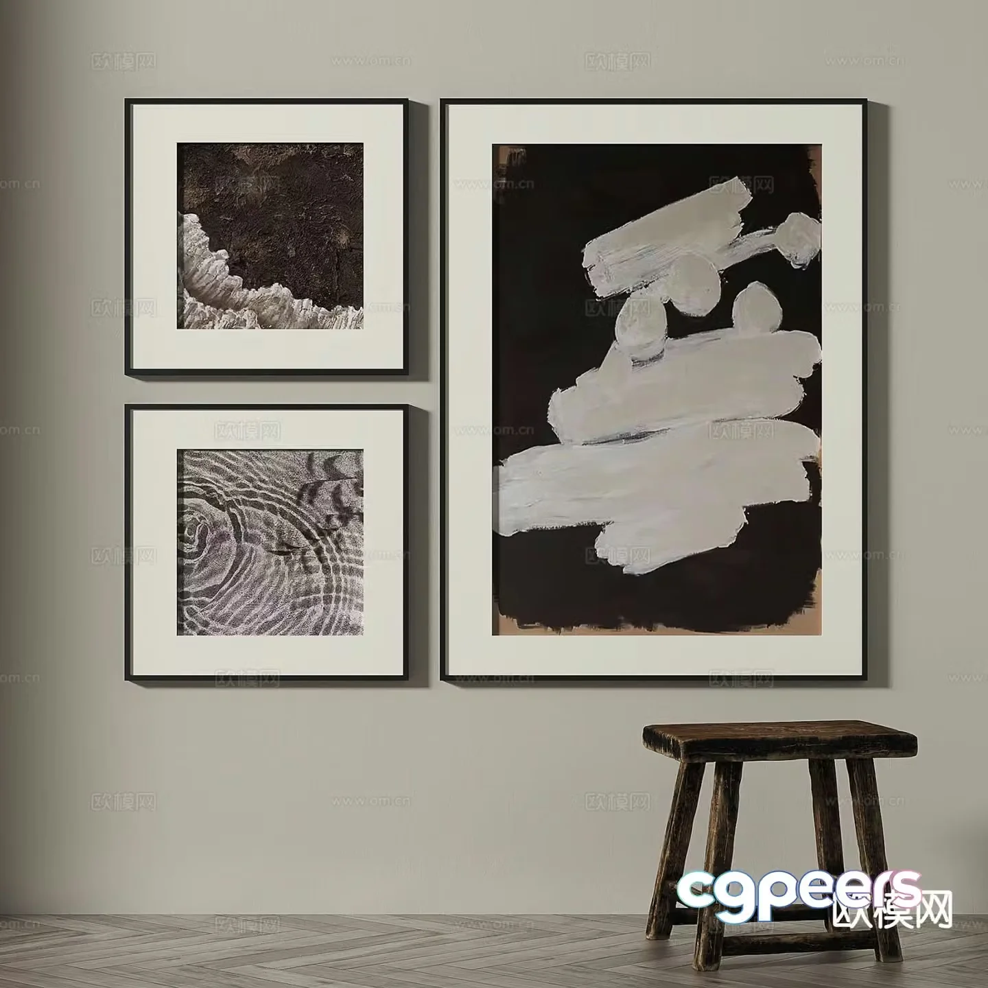Wabi-sabi art painting texture painting decorative painting 3d model