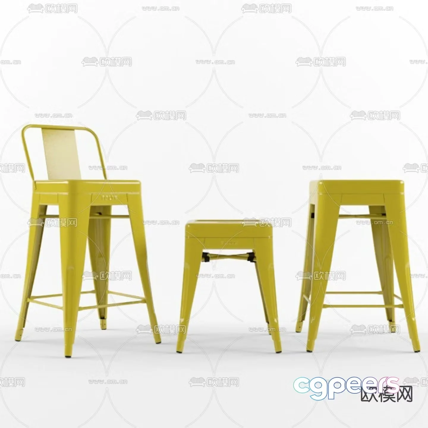 Modern bar stool 3d model
