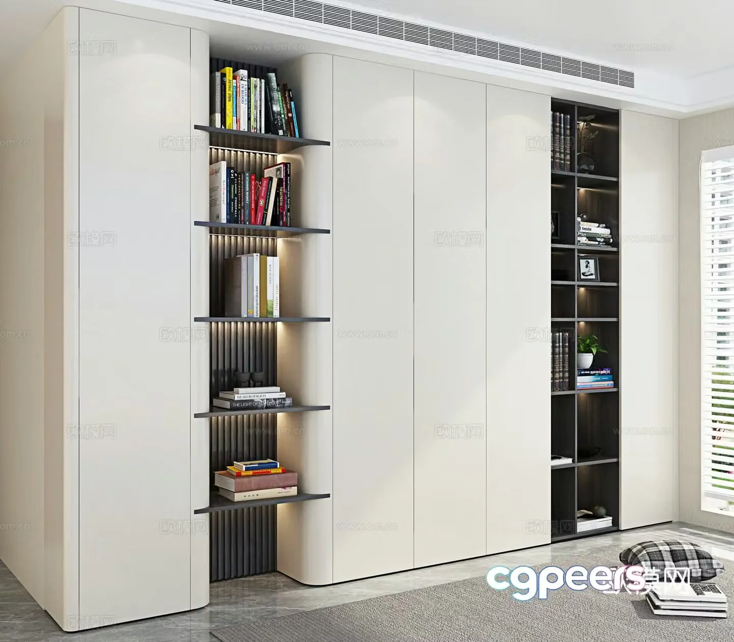 Modern bookcase 3d model