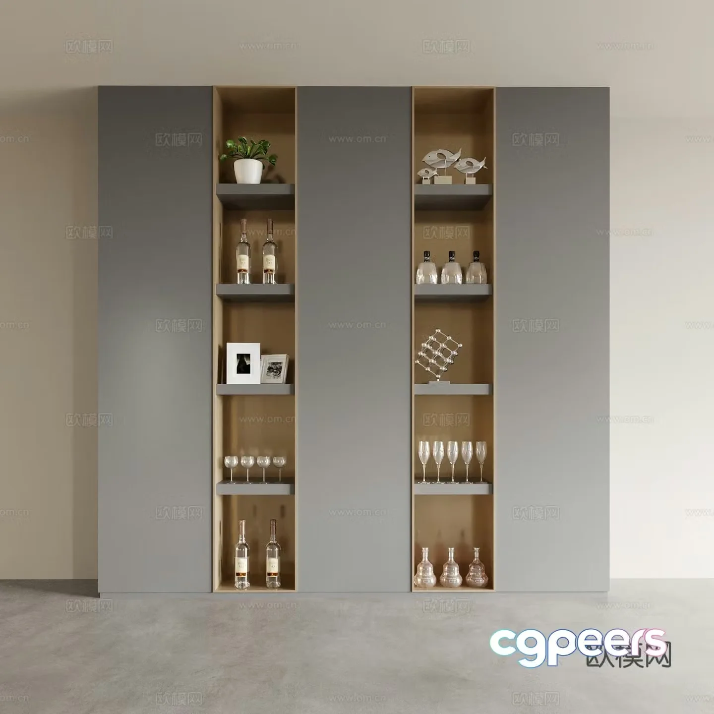Modern wine cabinet 3d model