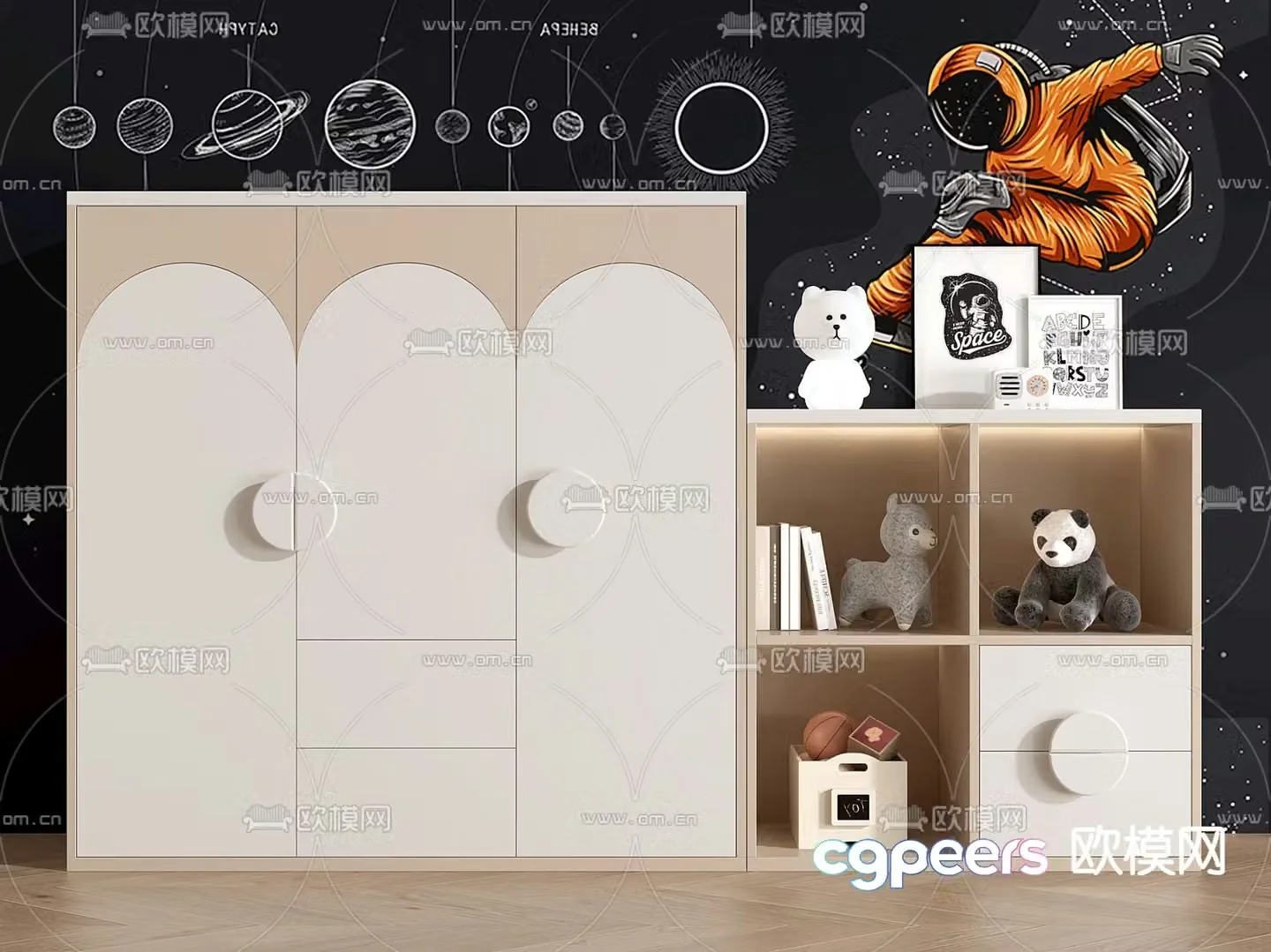Children’s cabinet storage cabinet toys 3d model