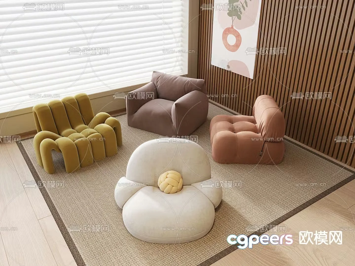 Leisure sofa lazy sofa 3d model