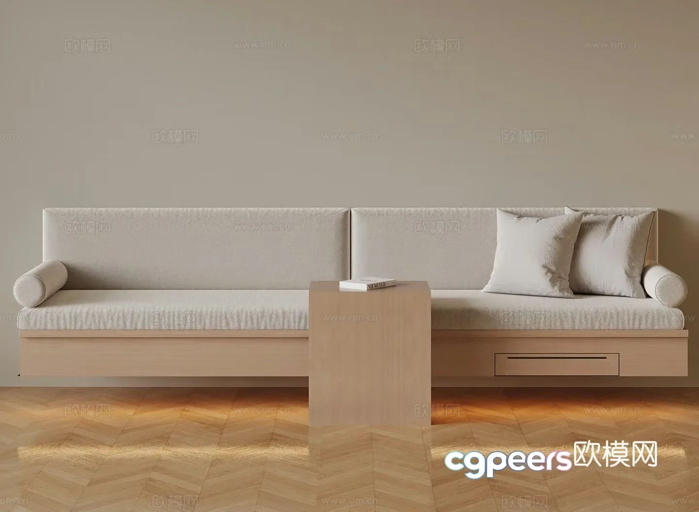 Box sofa bay window 3d model