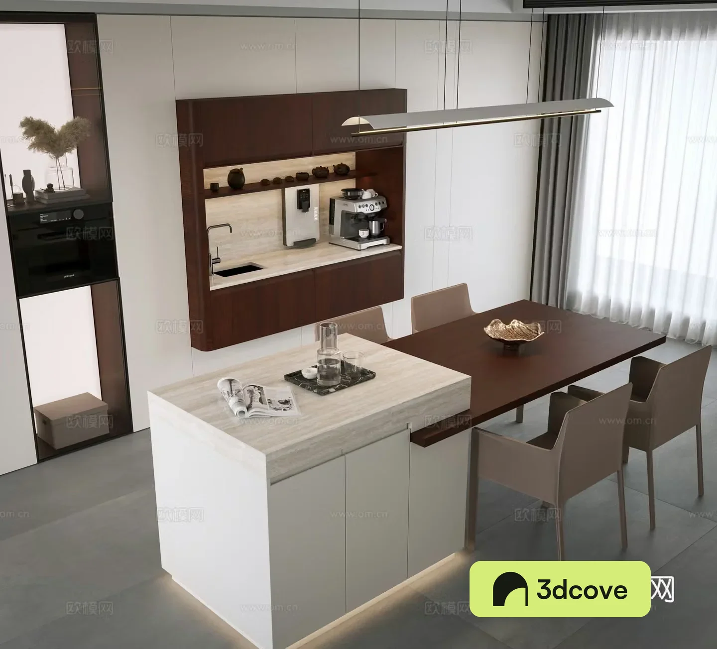 Modern restaurant Modern sideboard Minimalist sideboard Modern restaurant island Medium style sideboard 3D model
