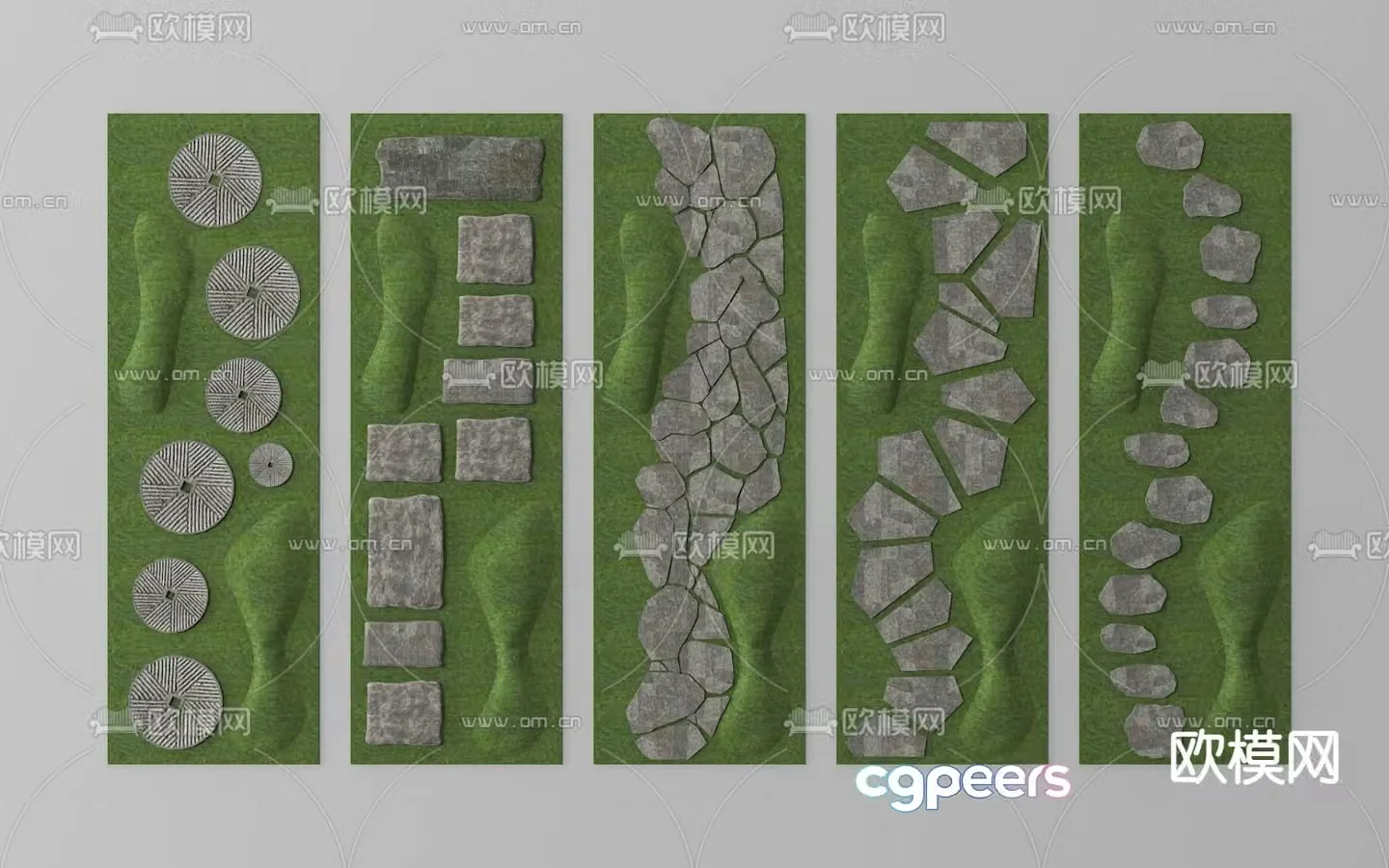 Landscape steps bluestone road courtyard gravel road 3D model