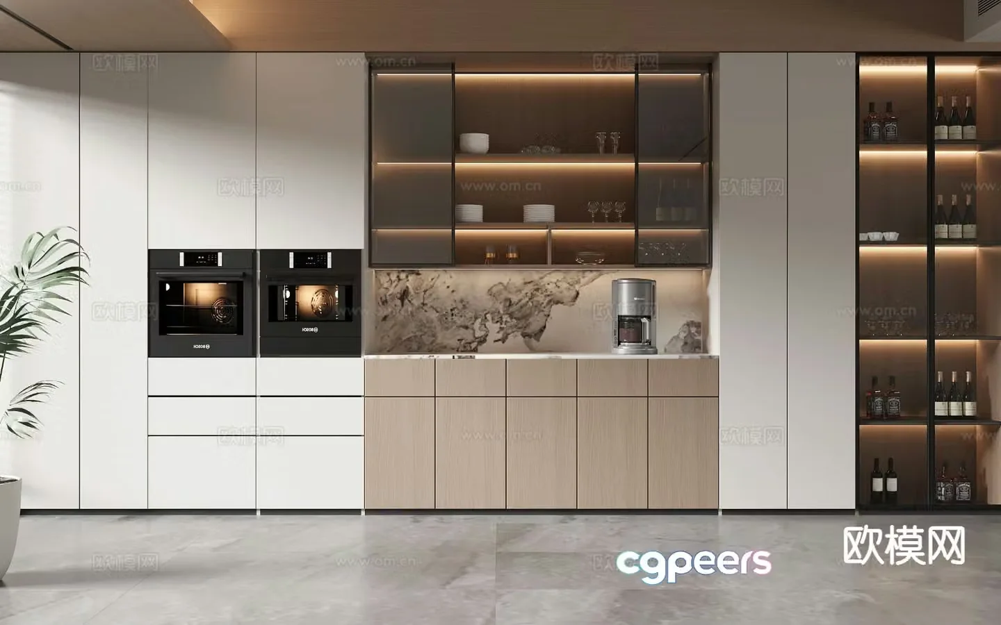 Modern wine cabinet sideboard 3d model