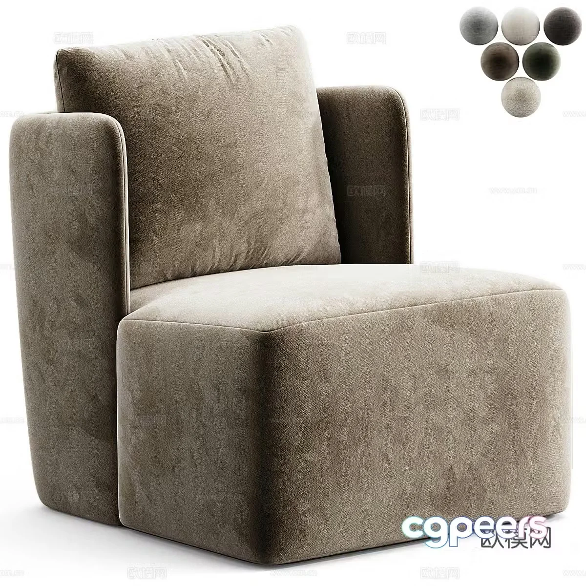 Modern Italian KEETON FIT sofa chair 3d model