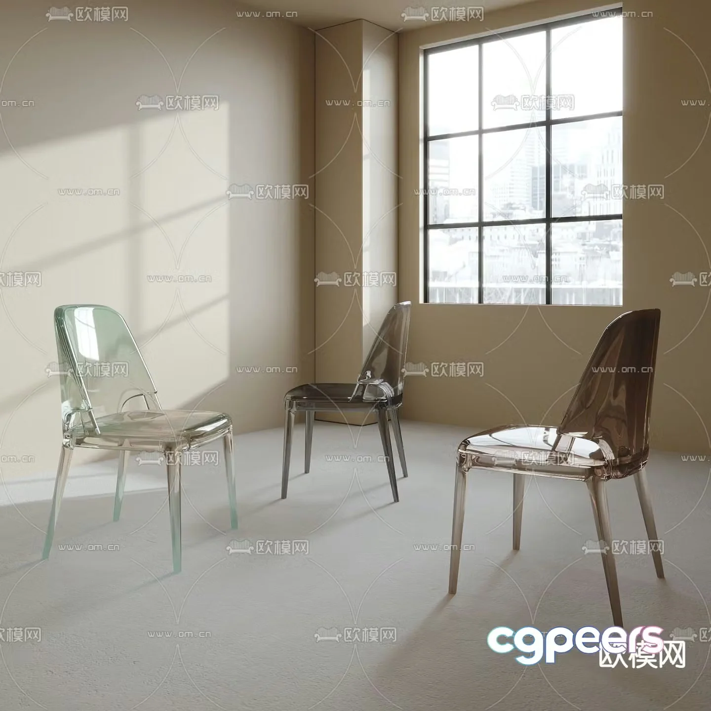 Transparent chair Dining chair 3d model