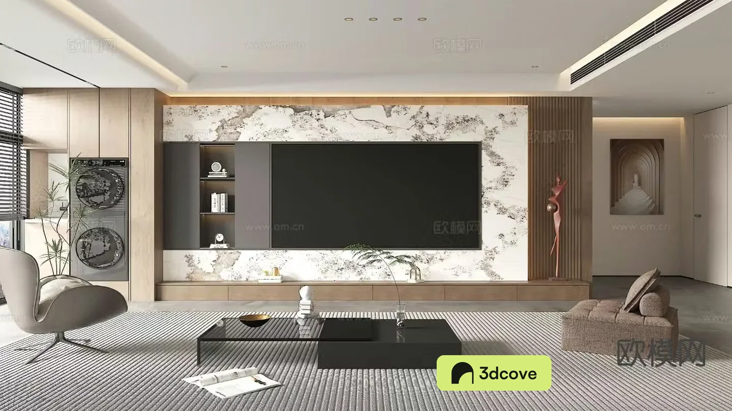 Modern living room TV background