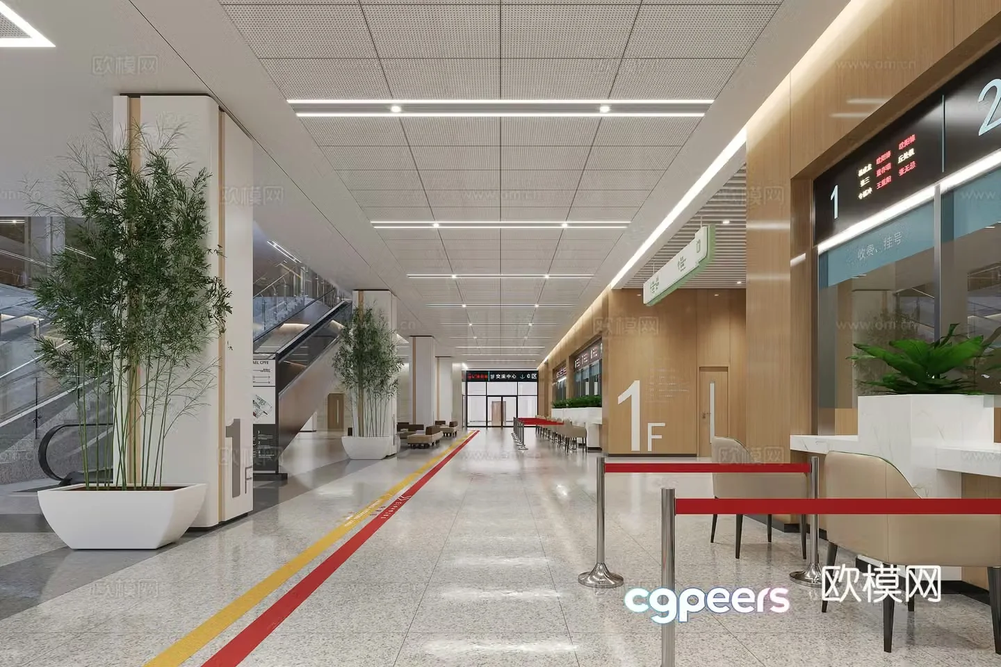 Hospital hall 3d model