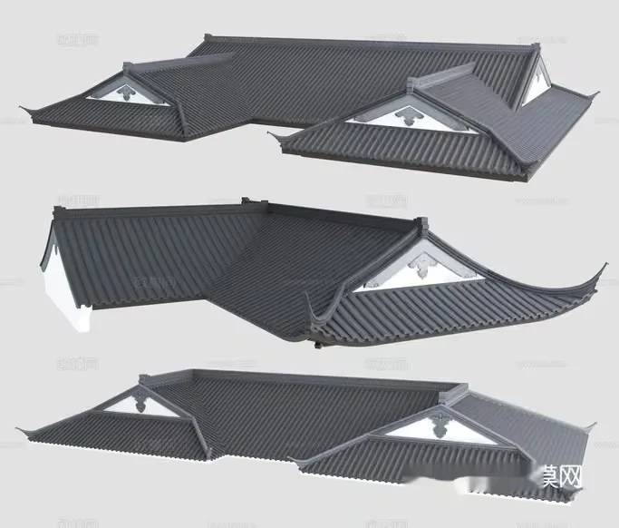 Traditional Japanese Roofing 3D Model – 21431 – VRAY Render