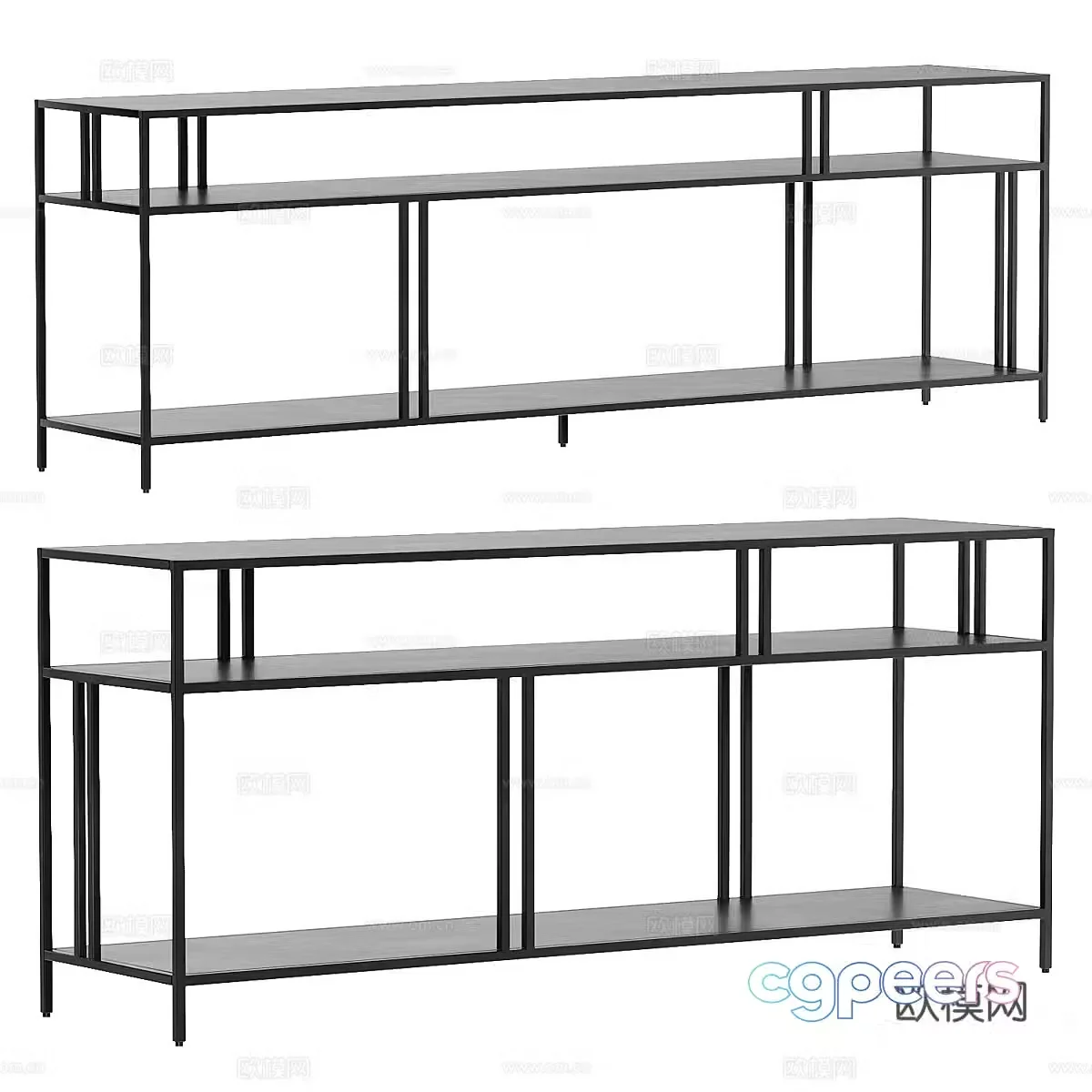 Modern minimalist end viewing platform 3D model