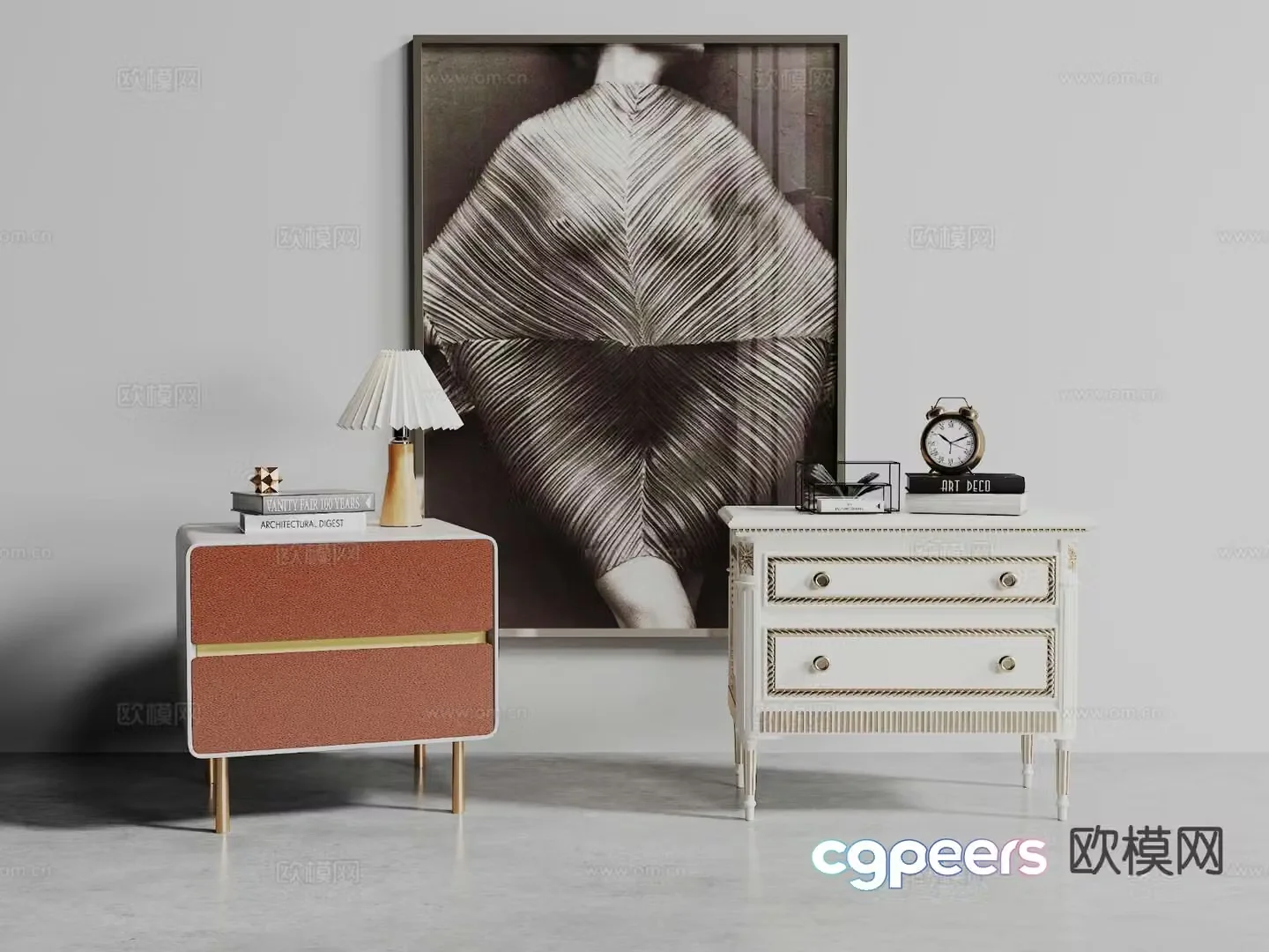 Modern bedside table 3d model