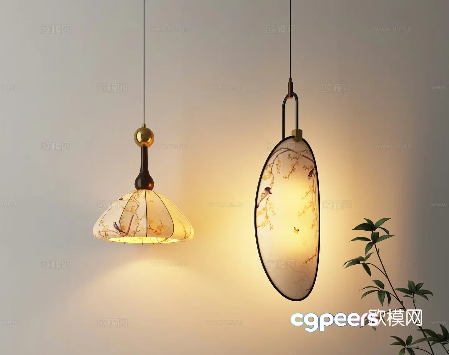 Song’s aesthetic small chandelier headboard 3D model