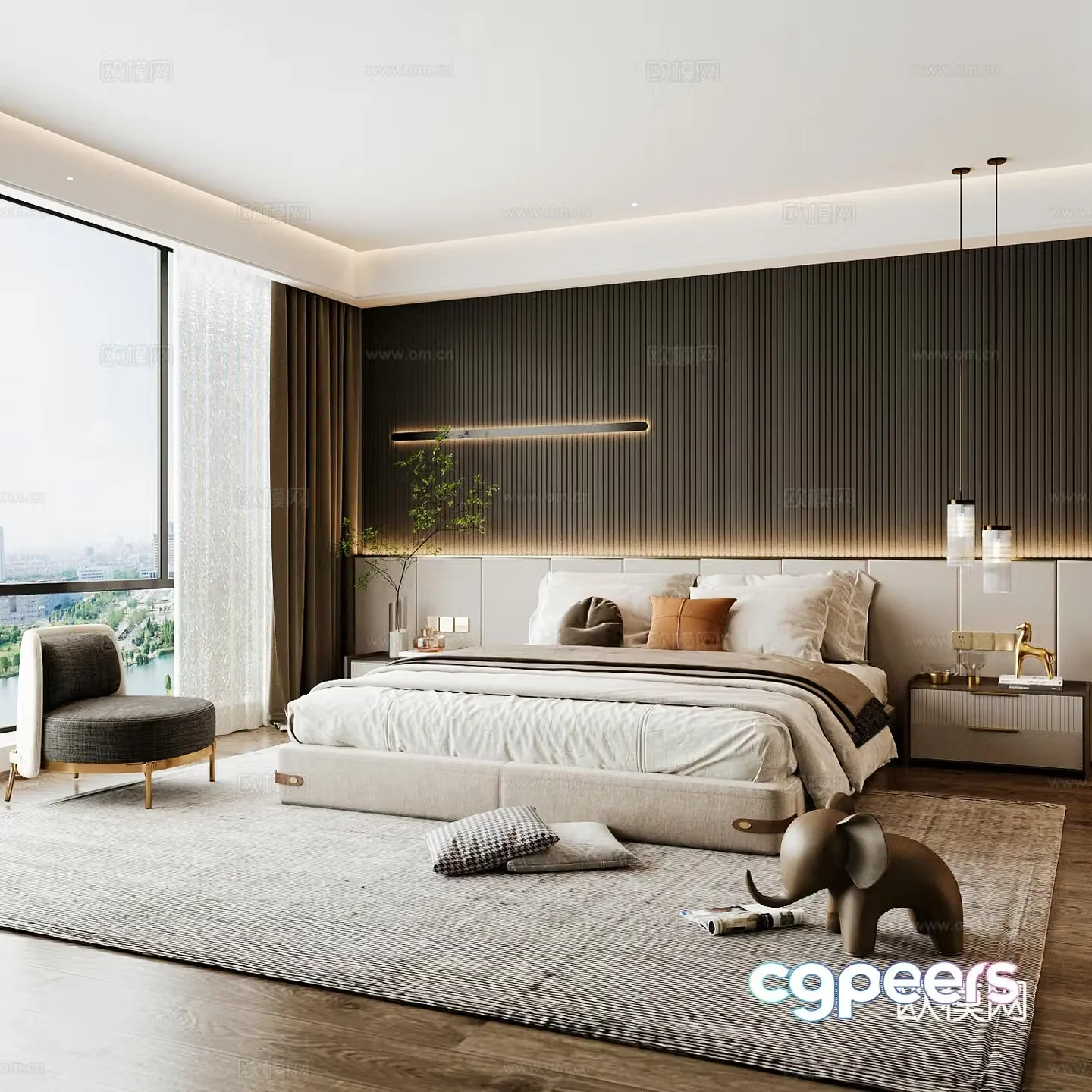 Modern home bedroom Modern bedroom Italian bedroom Simple bedroom Italian bed 3d model