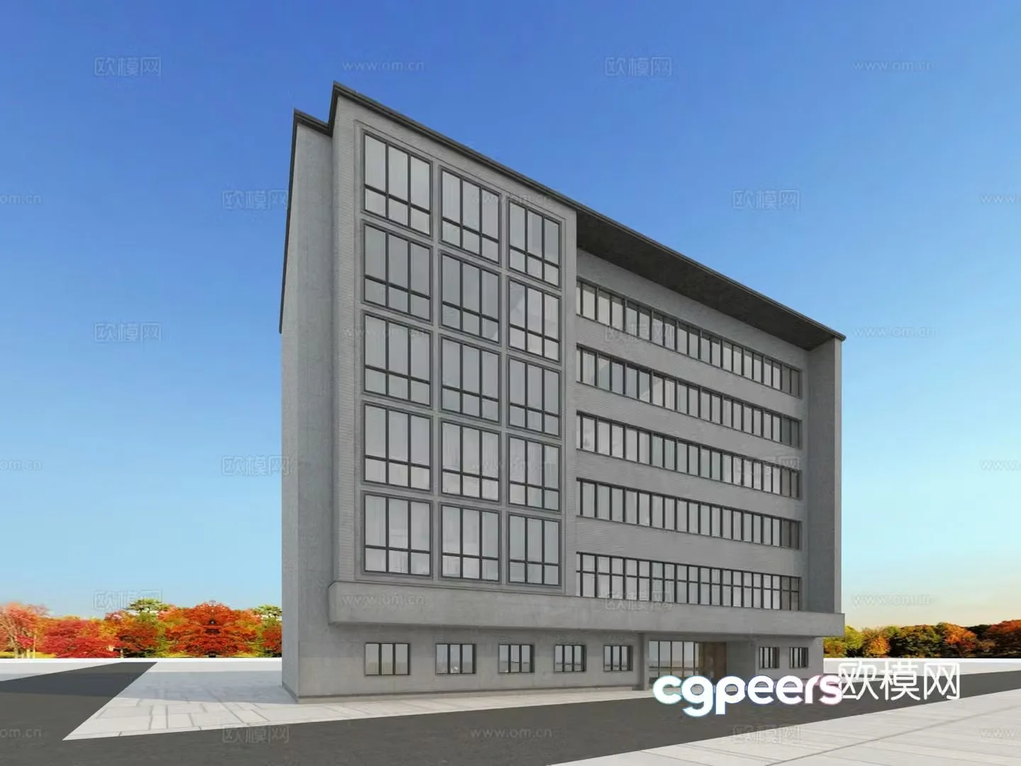 Building appearance European-style building 3d model