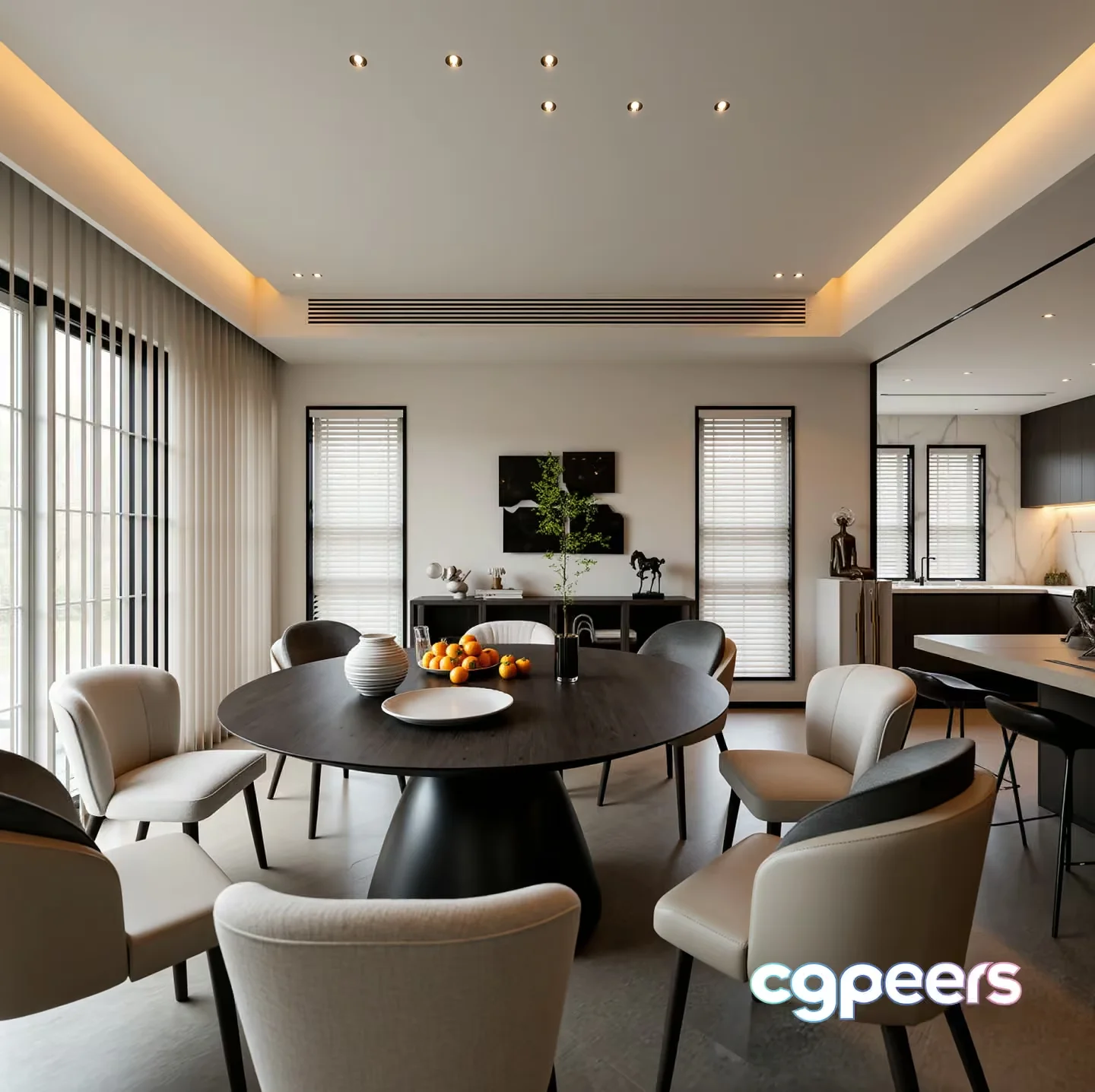 Modern Dining Room 3D Model – 21902 – VRAY Render
