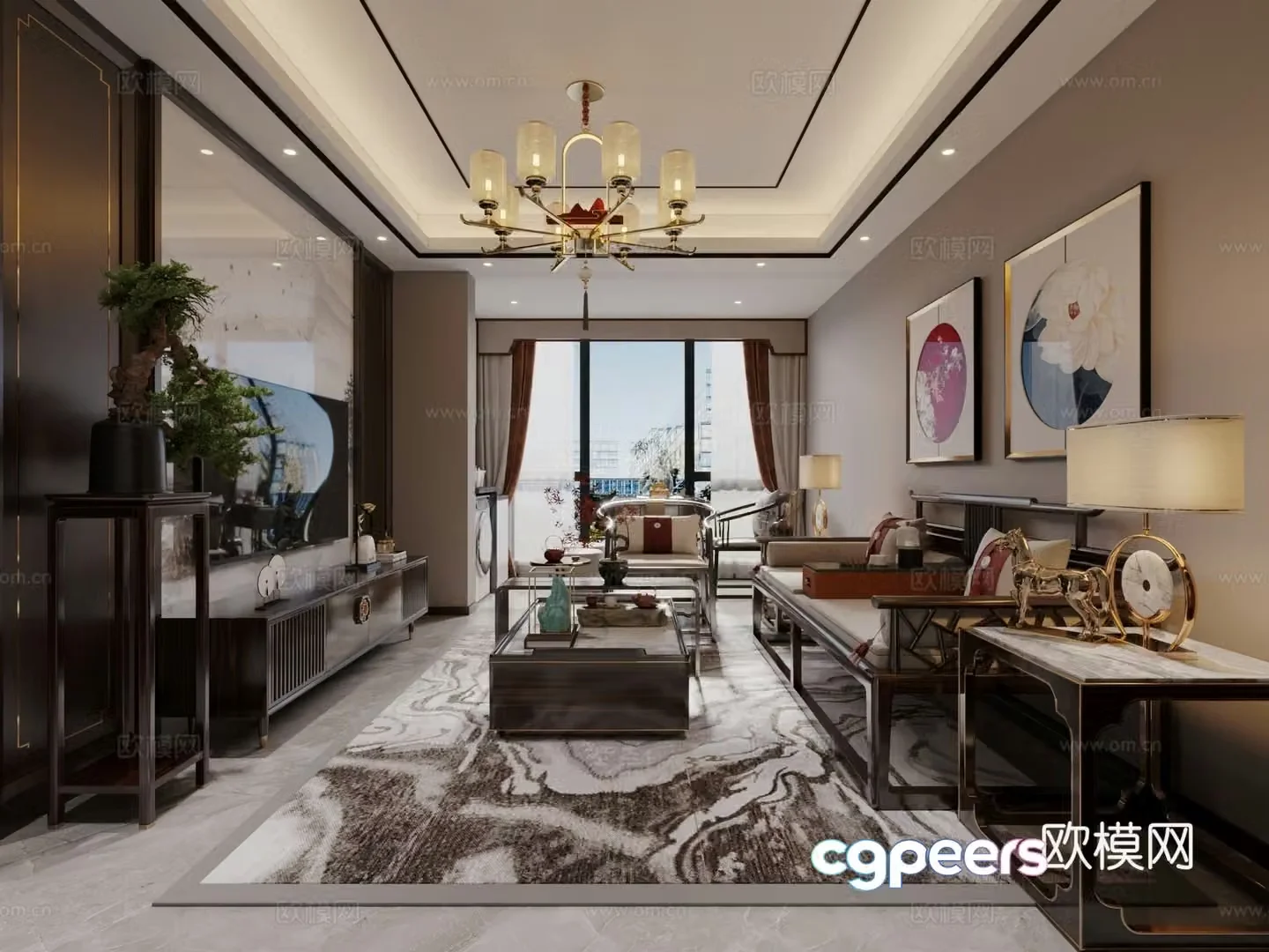 New Chinese living room 3D model