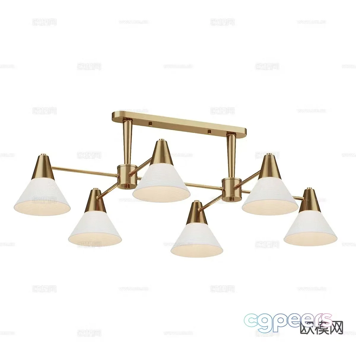 Light luxury chandelier multi-head chandelier 3D model